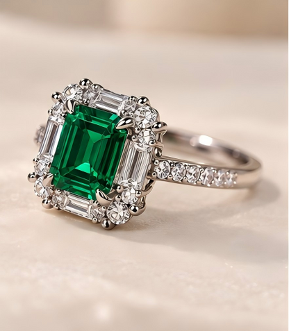 Emerald Green Radiance Ring